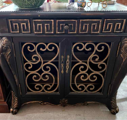Black Wine Rack Cabinet