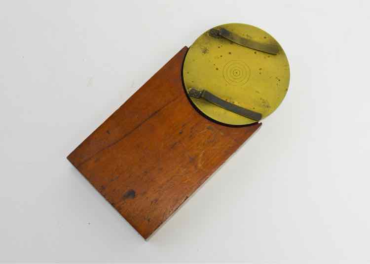19th c. Rare Microscope Brass-Mounted Slide Ringing Table