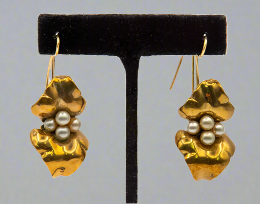 Brass Calla Lily Artisan Earrings