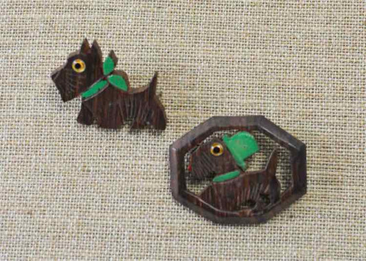 Scotty Dog Wooden Pins