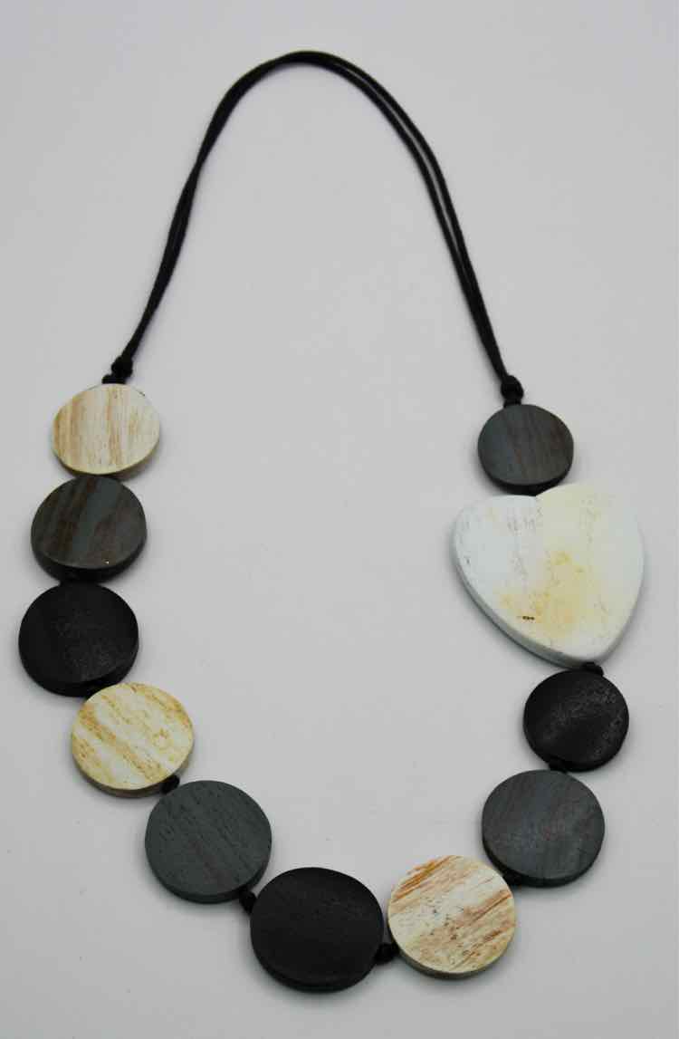Sylca Heart & Soul Gray/White Necklace