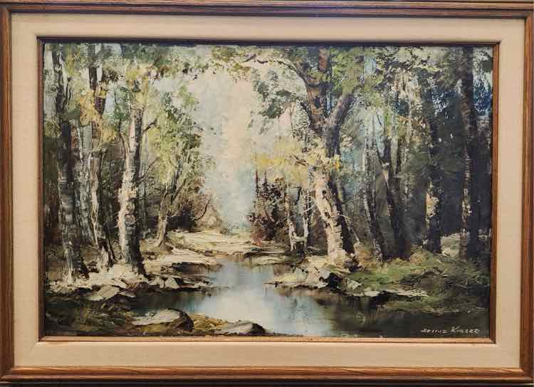 "Birches by the Stream" Oil Art by Heinz Koller