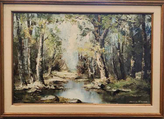 "Birches by the Stream" Oil Art by Heinz Koller