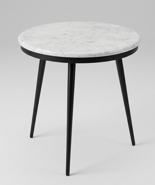 Round Marble Top & Wood Table