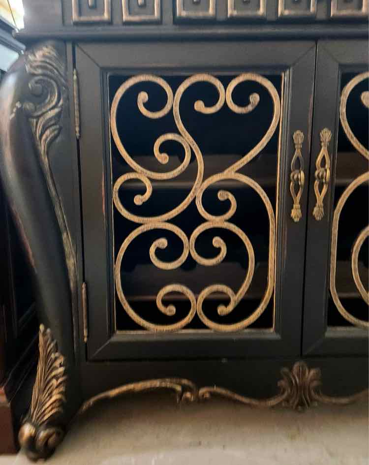 Black Wine Rack Cabinet