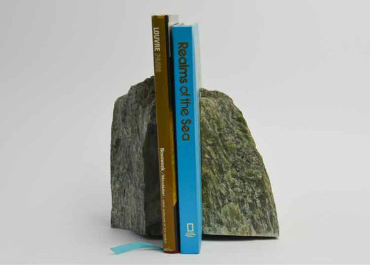 Vtg.Roughcut Polished Jade Bookends