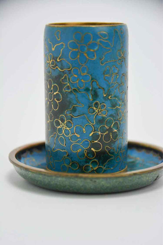 Brass Filigree & Enamel Bowl