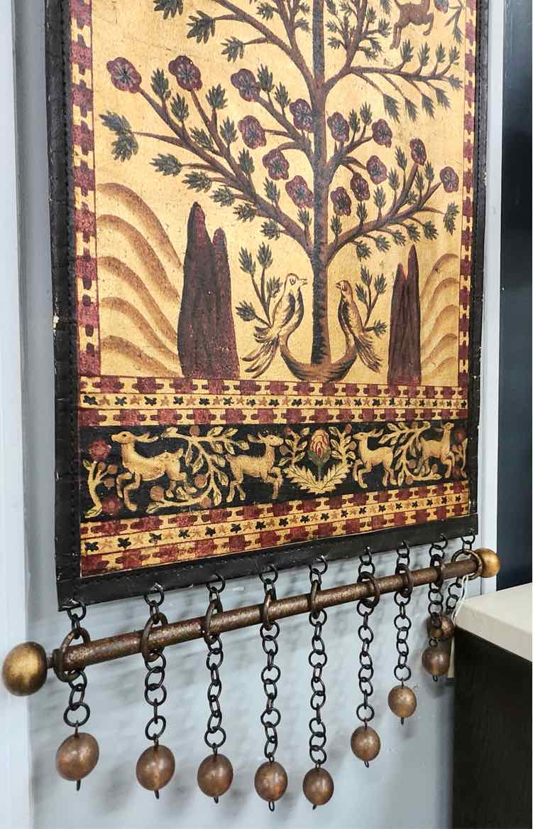 Golden Tree of Life Painted Tapestry Art