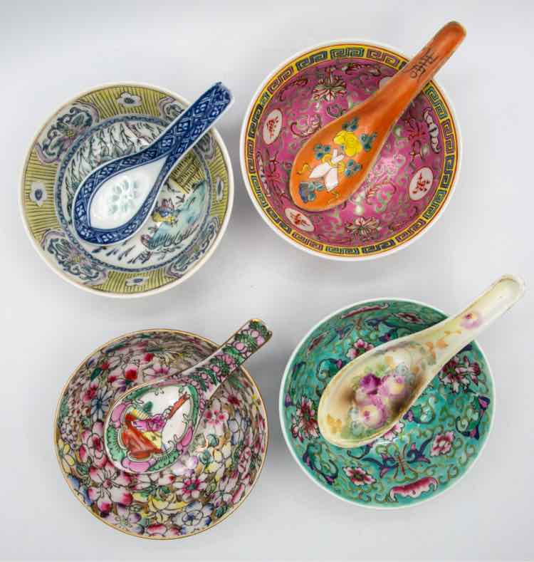 Chinese Rice Bowls and Spoons
