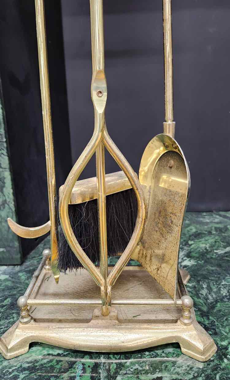 Vtg. Brass Fireplace Tools