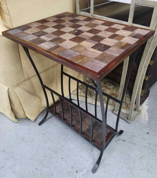 Bamboo End Table/Magazine Rack