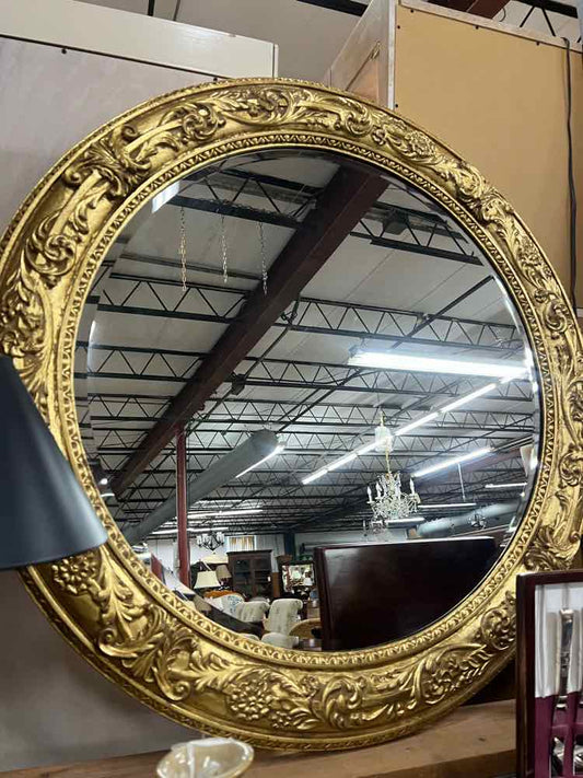 LaBarge Italian Round Gold Mirror