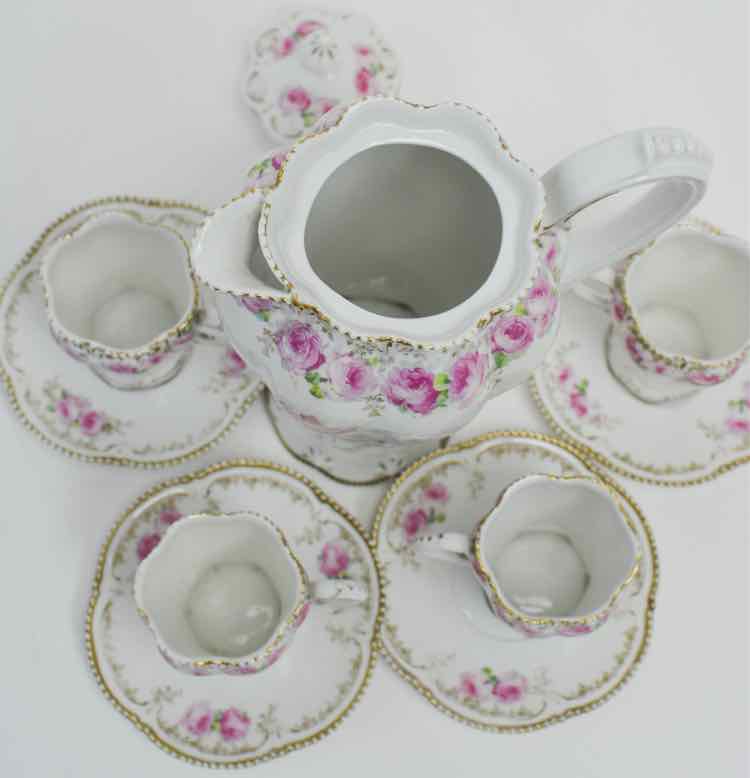 9pc Reinhold Presha Porcelain Chocolate Service Set