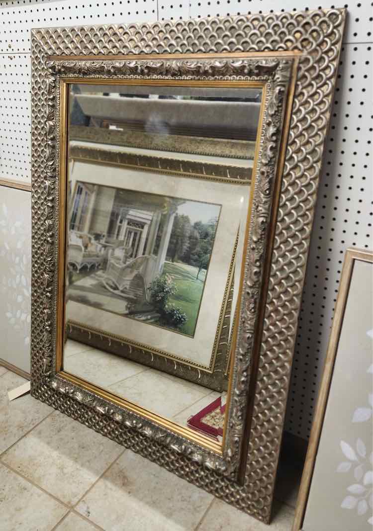Silver & Wood Mirror