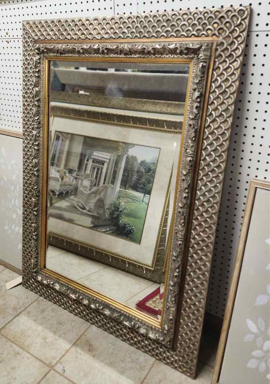 Silver & Wood Mirror