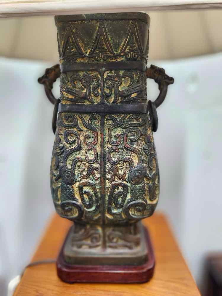 2-Handle Dragon/Bronze Lamp