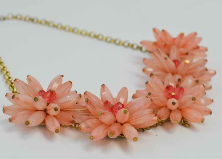 Lucite Floral Necklace