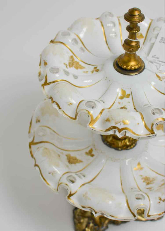 Victorian Art-2-Tier Glass/Brass