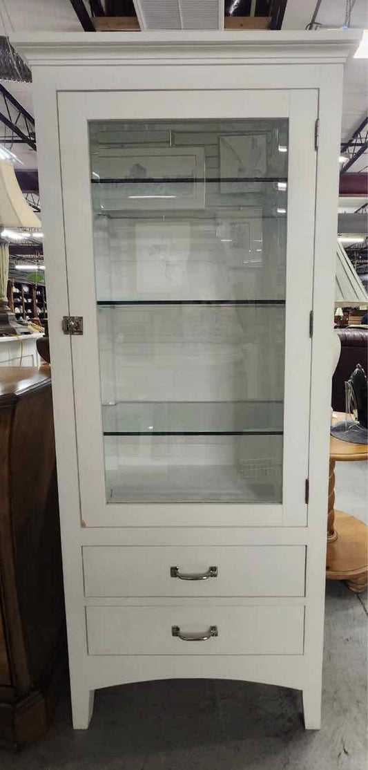White Restoration Hardware Display Cabinet