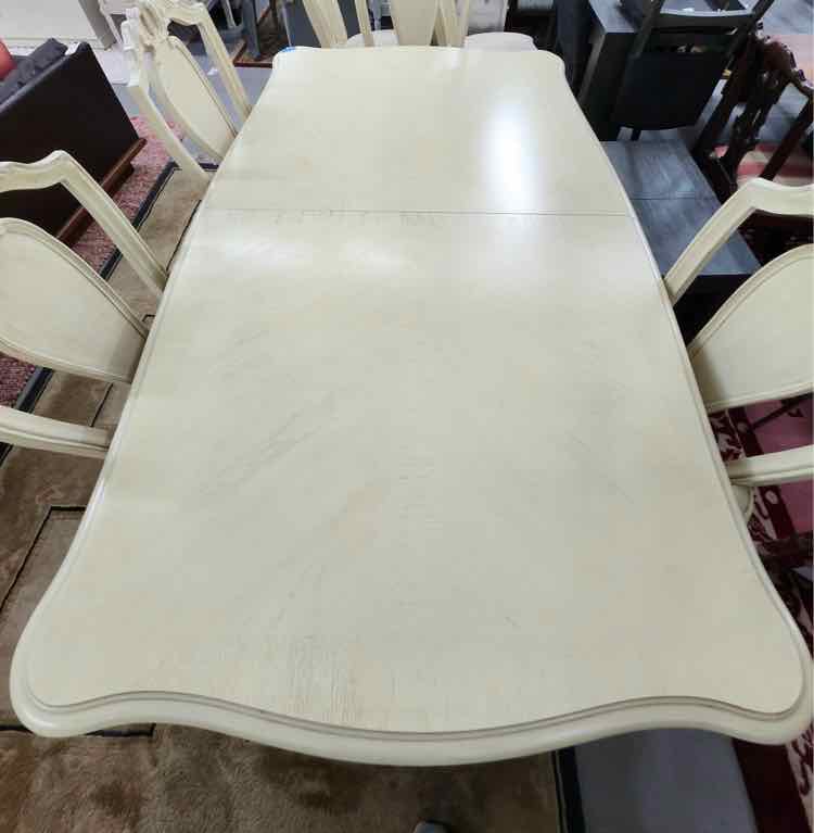 Cream Dinning Table w/6 Chairs