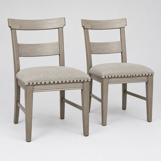 Pair of Grey Bassett Nailhead Chairs