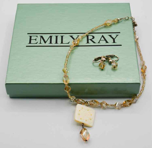 Emily Ray Crystal Bead/.925 Earrings/Necklace