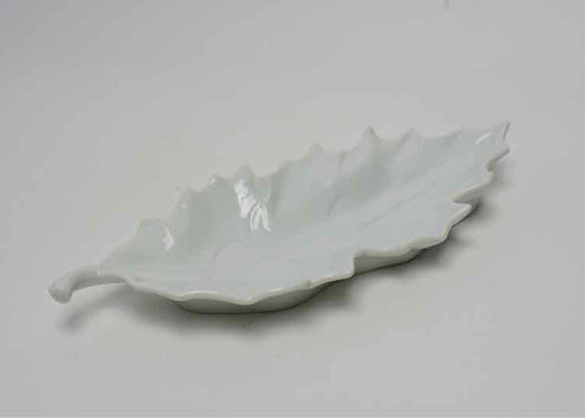 Apilco Vtg. White Porcelain Leaf Dish