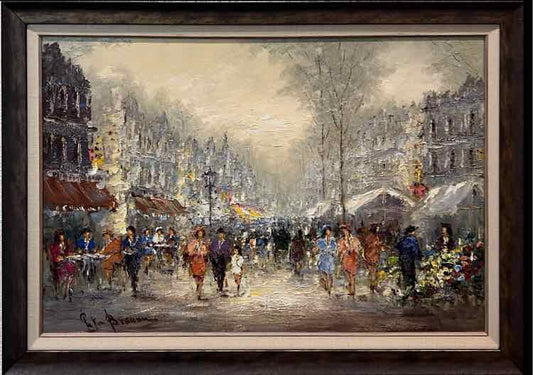 'Parisian Street' Oil by G. Brauman