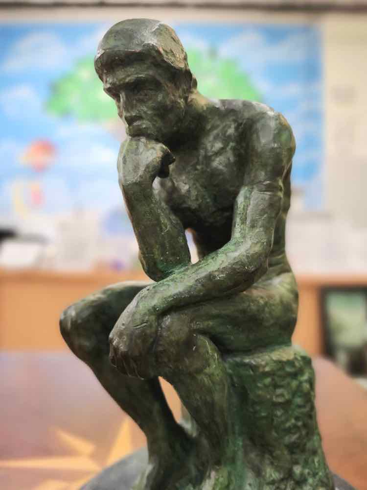 "Thinking Man" Bronze Sculpture by Auguste Rodin