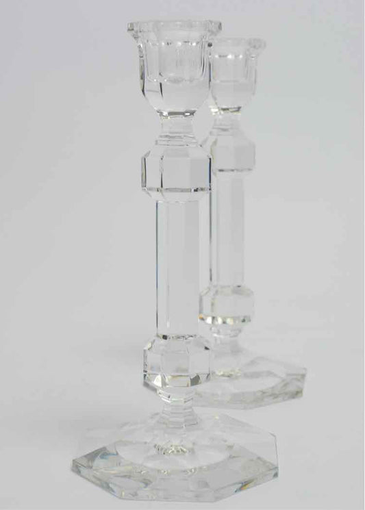 Crystal Gardenia Candlestick Holders