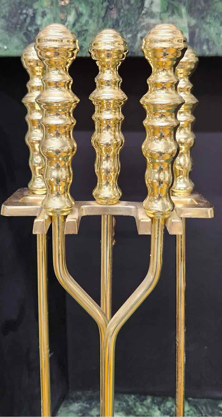 Vtg. Brass Fireplace Tools