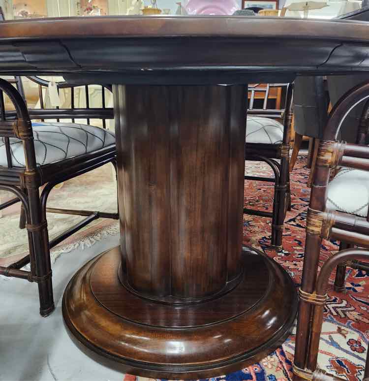 Bernhardt Round Wood Inlaid Table