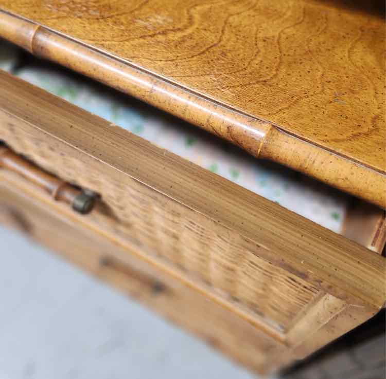 Bamboo Wicker Dresser w/Mirror