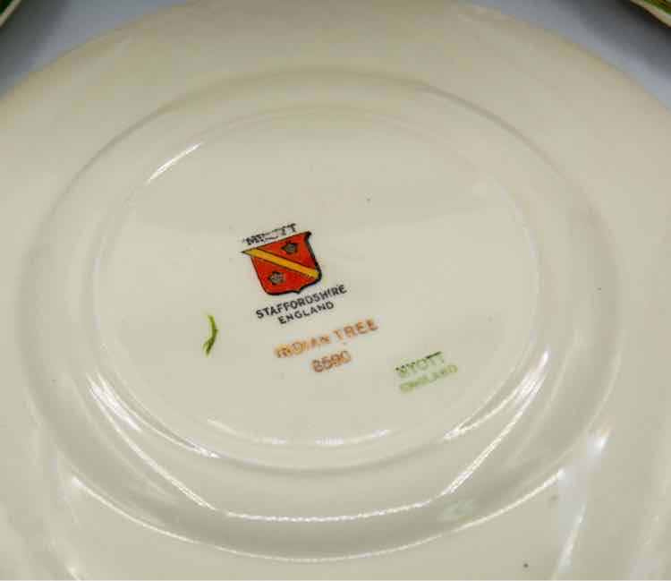 Stafforshire Teapot & 3 Plates