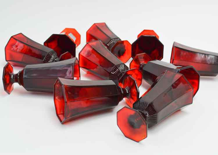 Independence Crystal "Octagon Red Ruby" Glasses