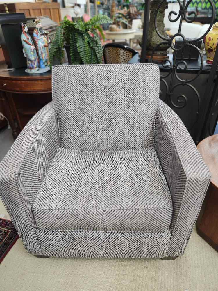 Grey Chevron Pattern Chair