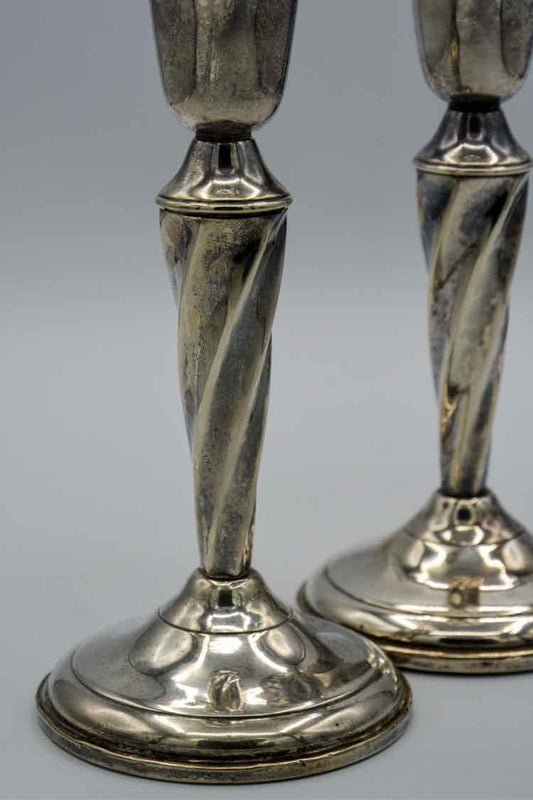 Silver Twisted Candlesticks