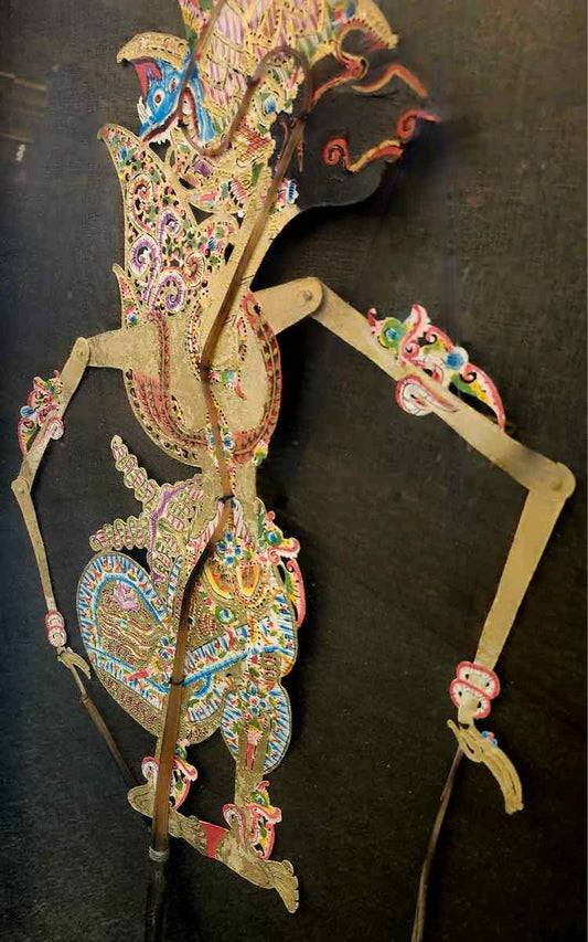 Wayang Kuilt Framed Japanese Shadow Puppet