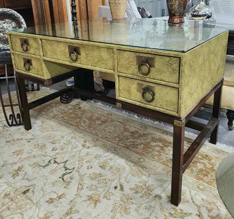 Olive Green Vintage Henredon Design Desk