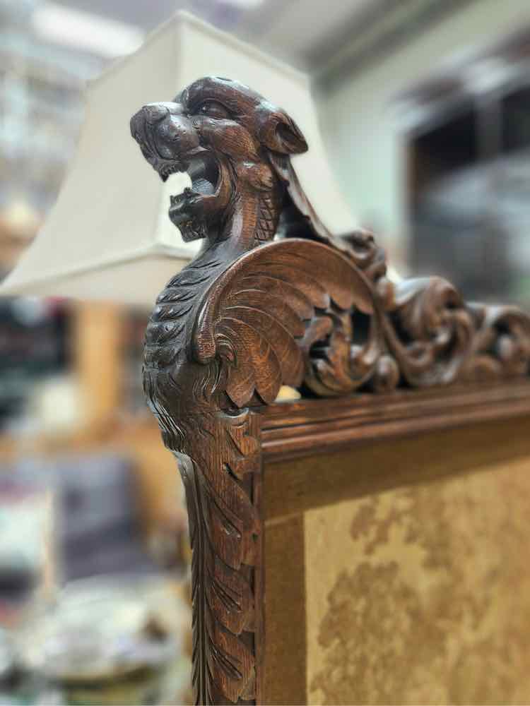 Antique 2 Panel Tapestry Screen