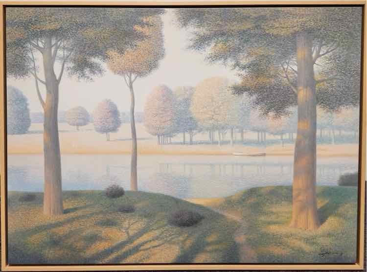 'Pointillism of the Lake' Giclee Art