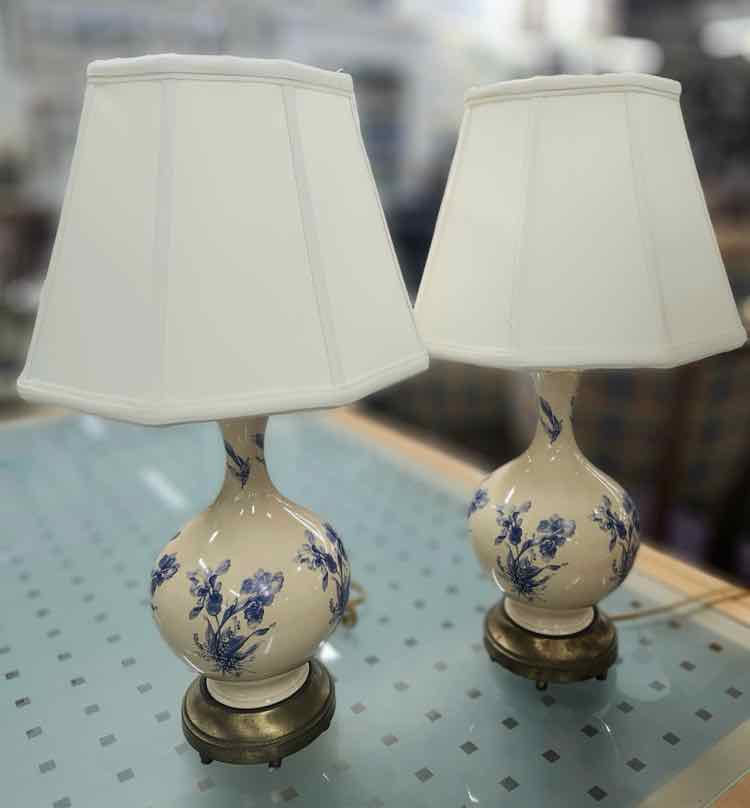 Blue/Cream Vintage Lamps