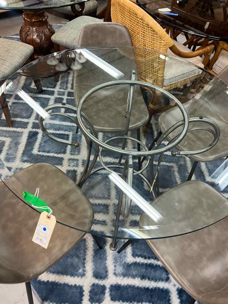 Glass Top Table w/4 Chairs