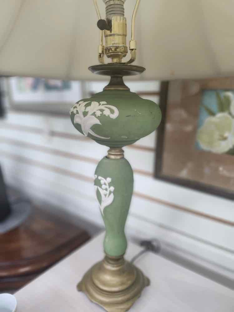 Vtg. Green Lamp