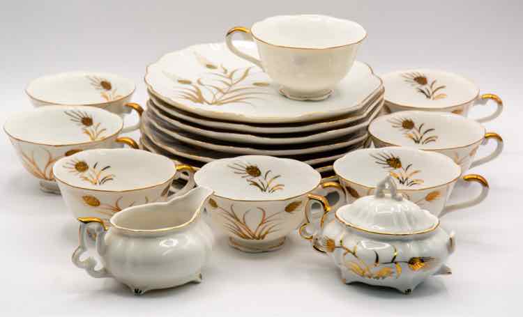 Dishware Lefton Gold Wheat Snack Set ‘As Is’