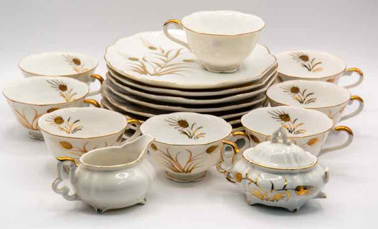 Dishware Lefton Gold Wheat Snack Set ‘As Is’