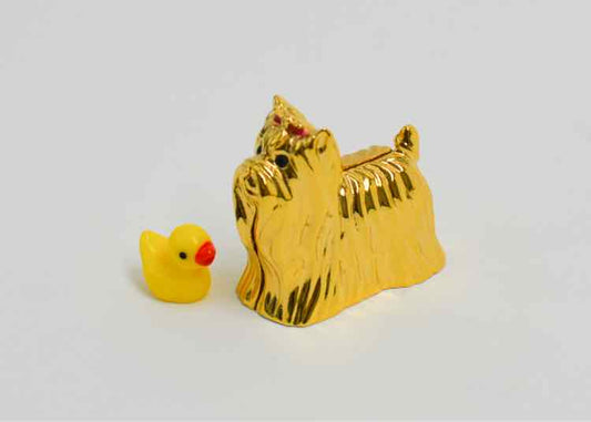 Vtg. Estee Lauder Yorkshire Terrier Solid Perfume Compact Figurine