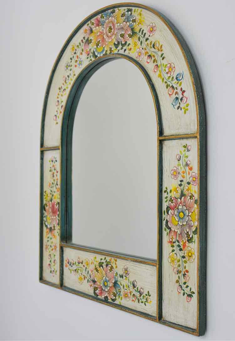 Handpainted Arched Peruvian Mirror