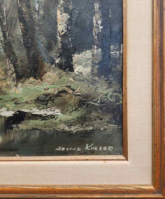 "Birches by the Stream" Oil Art by Heinz Koller