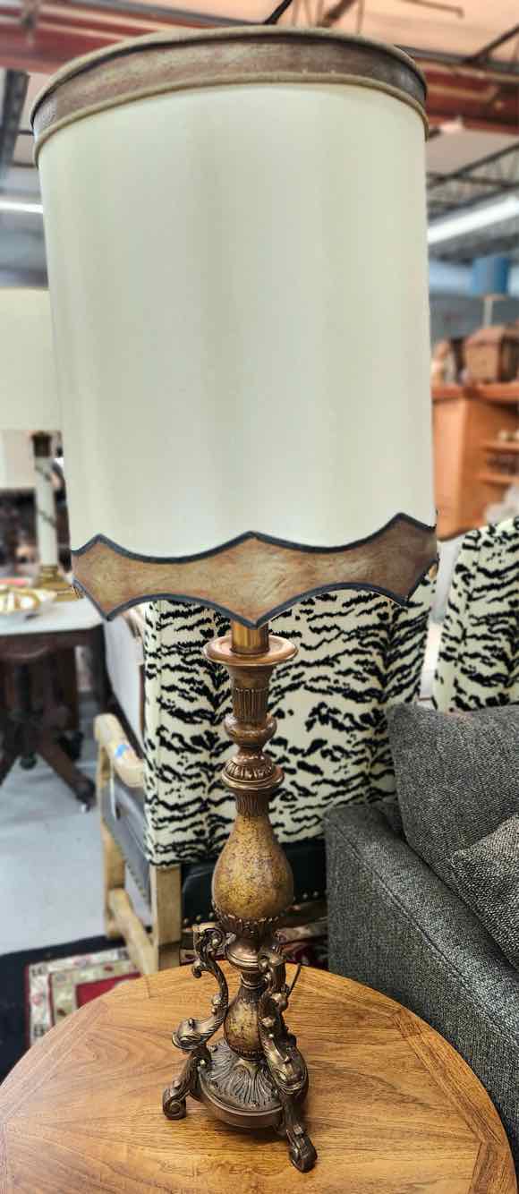 Tall Antique "Gold" Triple Koi Lamp